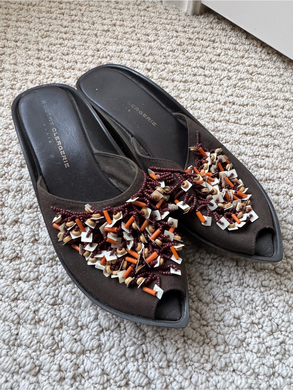 Robert Clergerie Brown Platform Mule Size 7
